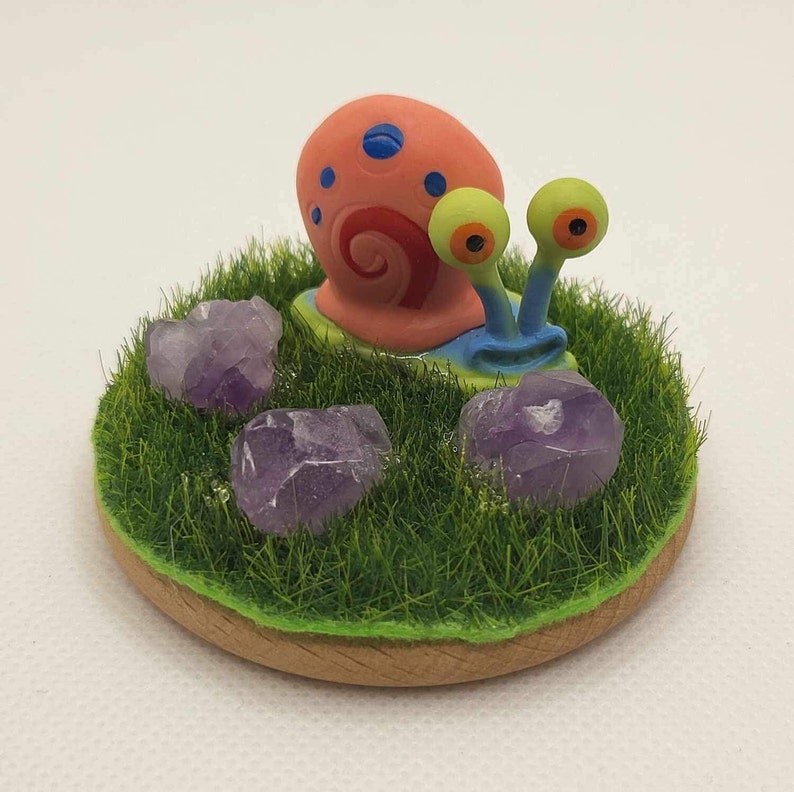 Spongebob Character Figurines Kids Decor Amethyst Clusters Healing