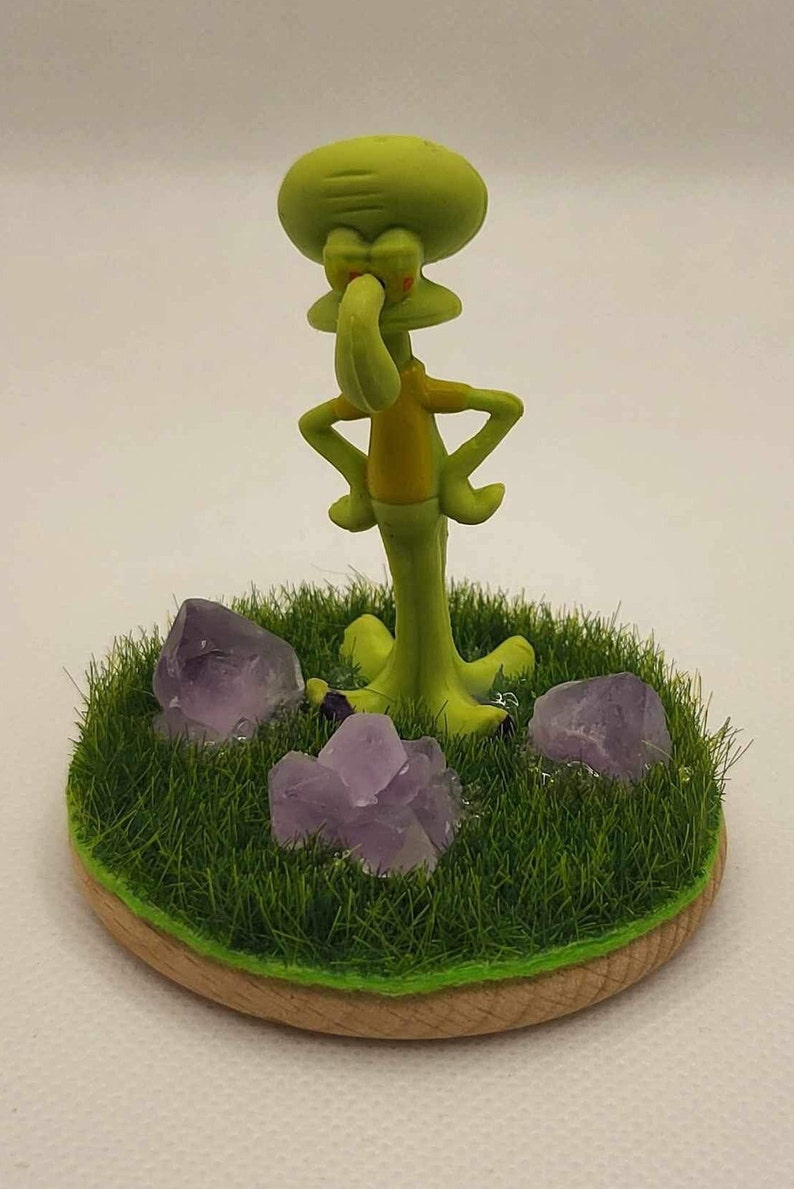 Spongebob Character Figurines Kids Decor Amethyst Clusters Healing