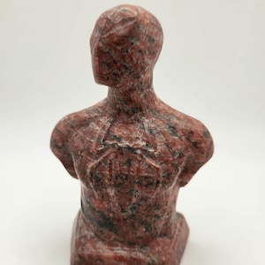 Red Jasper Spider-Man Bust: Superhero Crystal Carving