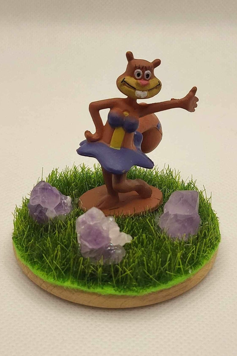 Spongebob Character Figurines Kids Decor Amethyst Clusters Healing