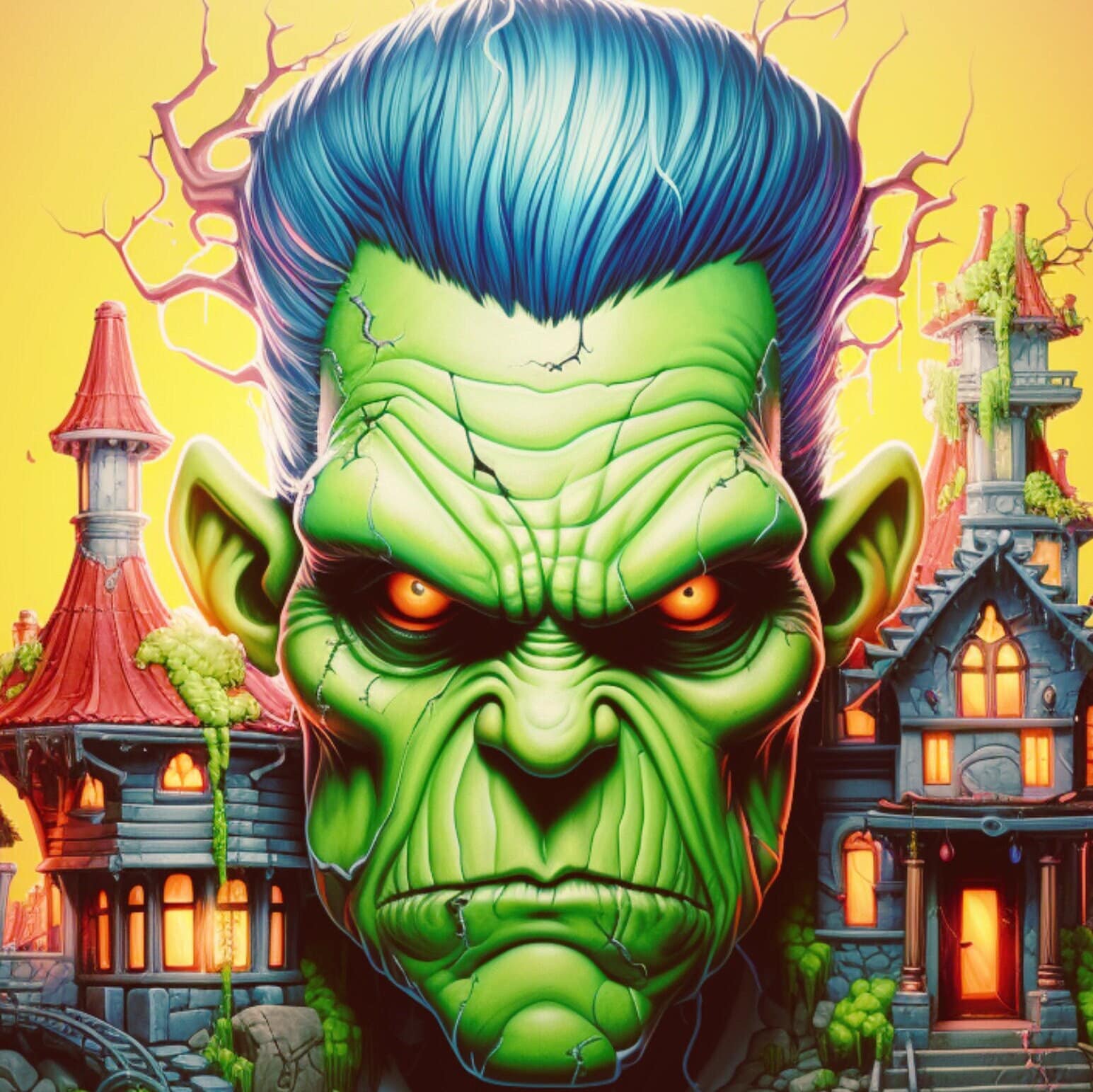 Vintage Halloween Frankenstein Printable Digital Download Etsy