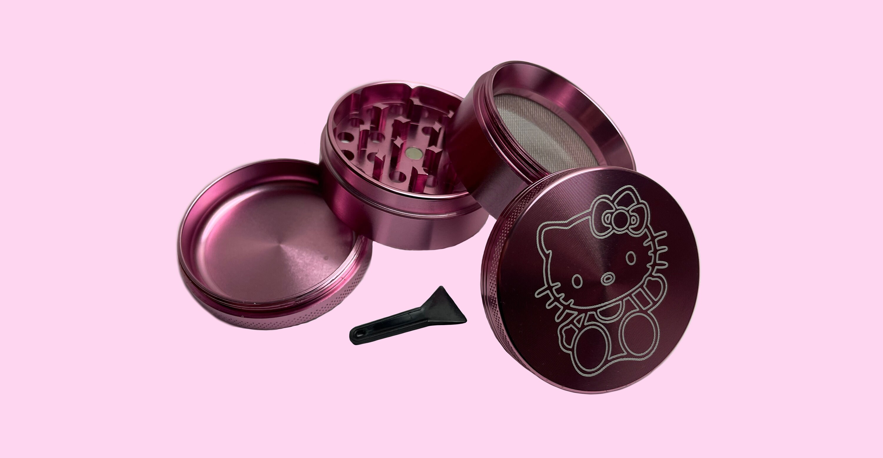 Kitty Herb Grinder Pink Grinder Sanrio Grinder Pink Cute Girly Grinder