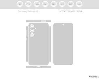 Samsung Galaxy A55 - Archivo de corte vectorial para envolturas de vinilo y películas protectoras