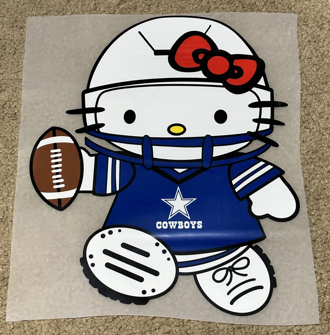 Cowboys Hello Kitty DTF Ready to Press Etsy