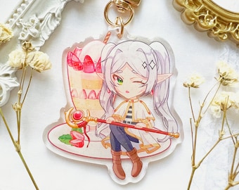 Frieren Sousou no Frieren 2.5&quot; Glitter Epoxy Keychain Charm