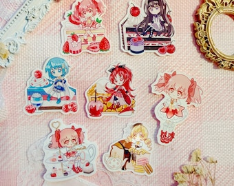 Mahou Magica Stickers | Madoka Homura Sayaka Kyoko Mami | Vinyl Laminated 2 Inch