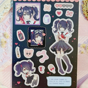 Sticker sheet of Ame from Needy Streamer Overload
