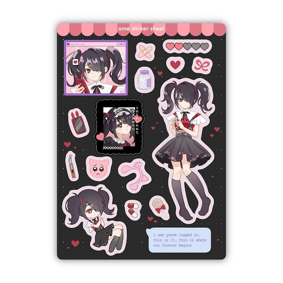 Ame Deco Sticker Sheet |  5 x 7 Inch | Needy Streamer Overload | Needy Girl Overdose