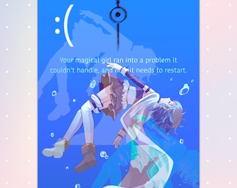 Sayaka Blue Screen Print | 5 x 7 / 8.5 x 11 Inch | Mahou Magica | PMMM