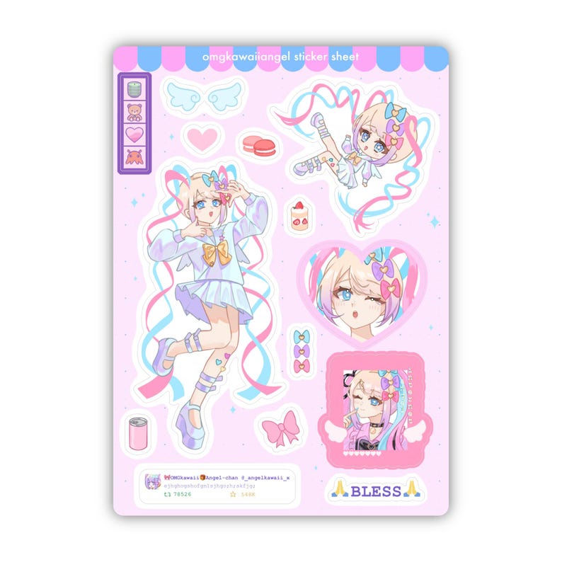 Sticker sheet of KAngel from Needy Streamer Overload