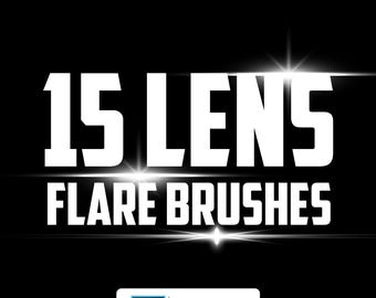 15 hochauflösende Lens Flare Photoshop Pinsel (.abr Datei)