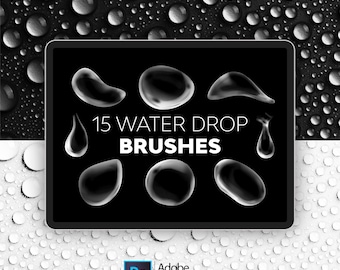 15 Wassertropfen Procreate Brushes: Realistische Spritzeffekte (.brushset Datei)