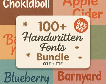 Handgeschriebenes Schriften-Bundle | 100+ Script-, Retro-, Signatur-Schriftarten (OTF TTF)