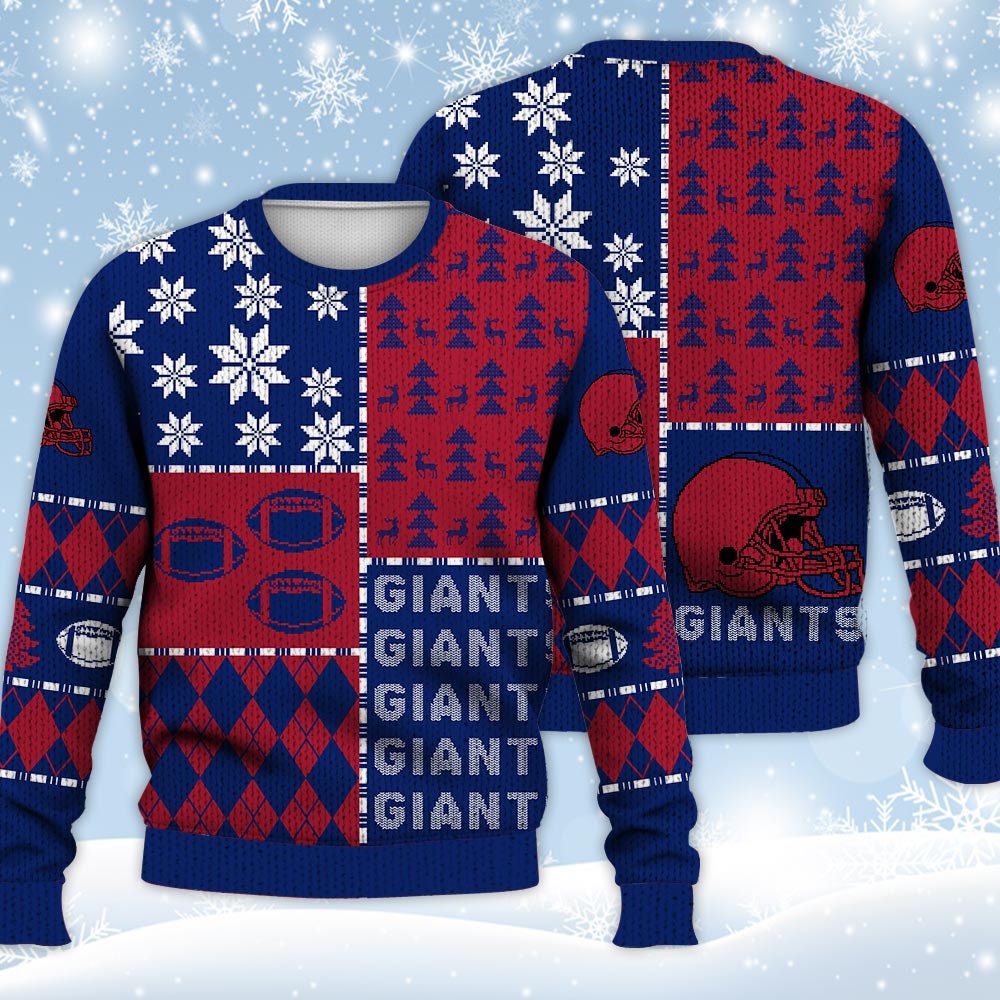 Discover NY Giants Christmas Football Ugly Sweater