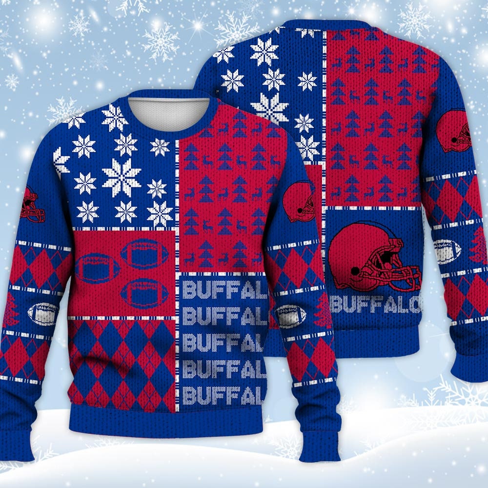 Discover Buffalo Bills Christmas Football Ugly Sweater