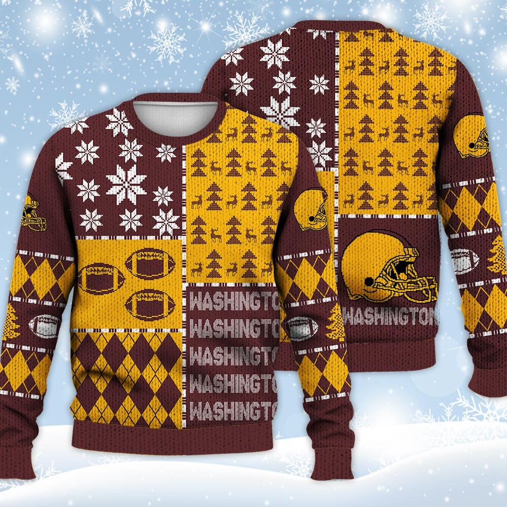 Discover Washington Commanders Christmas Football Ugly Sweater