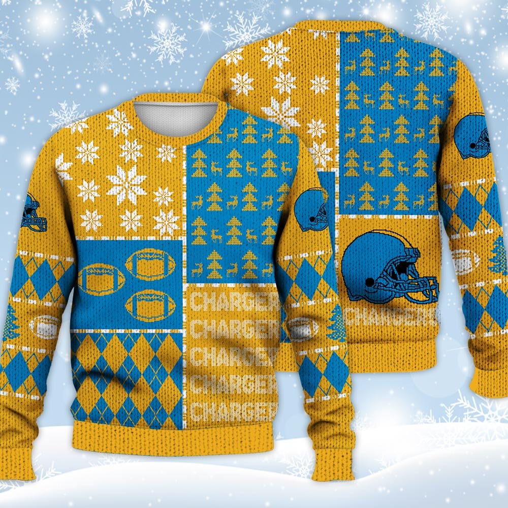 Discover LA Chargers Christmas Football Ugly Sweater