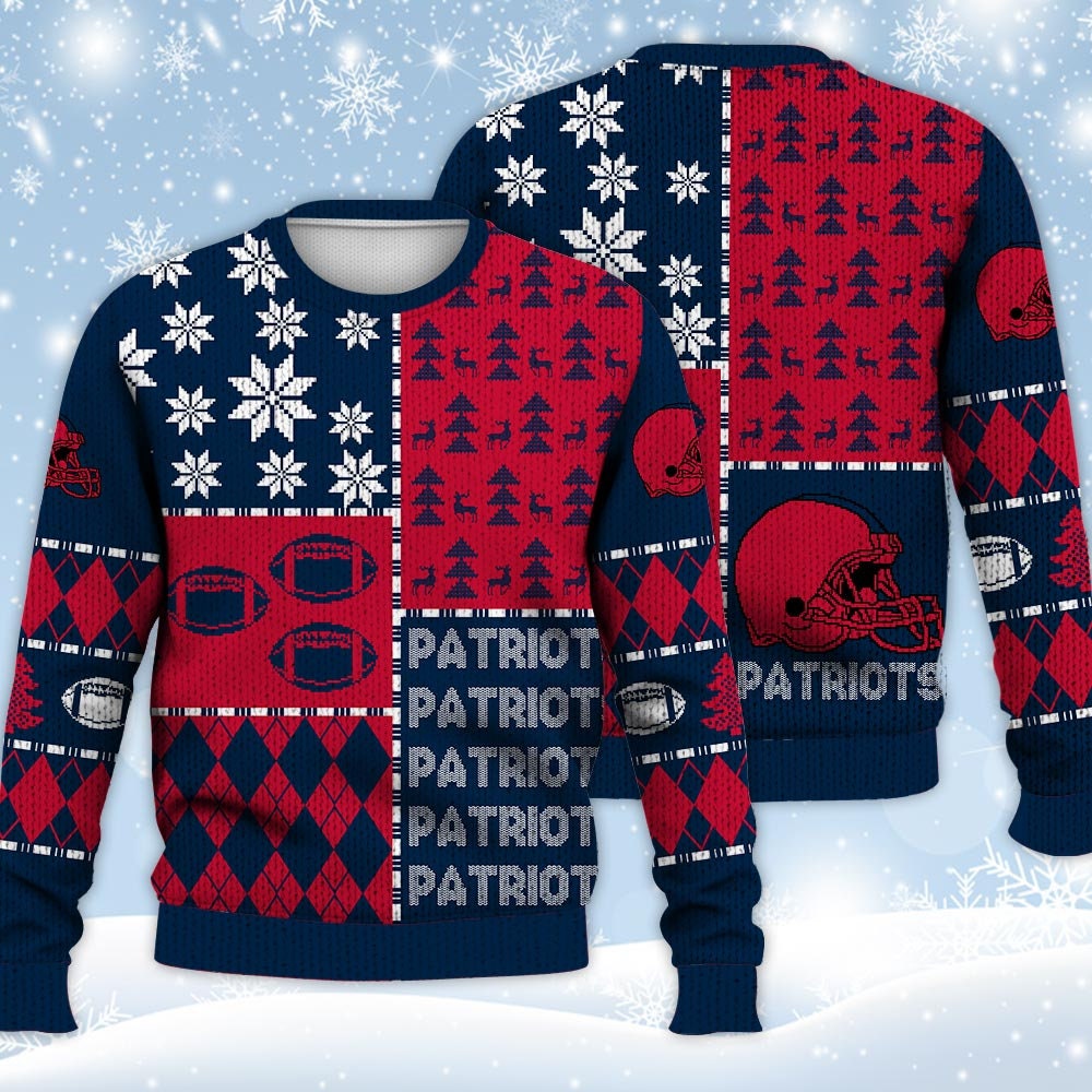 Discover Patriots Christmas Football Ugly Sweater