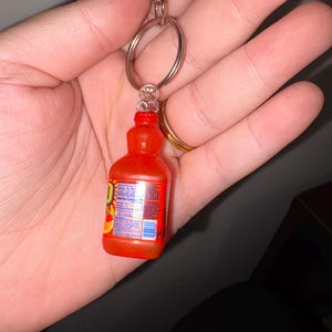 Mini Redish Pink Juice Drink Keychain