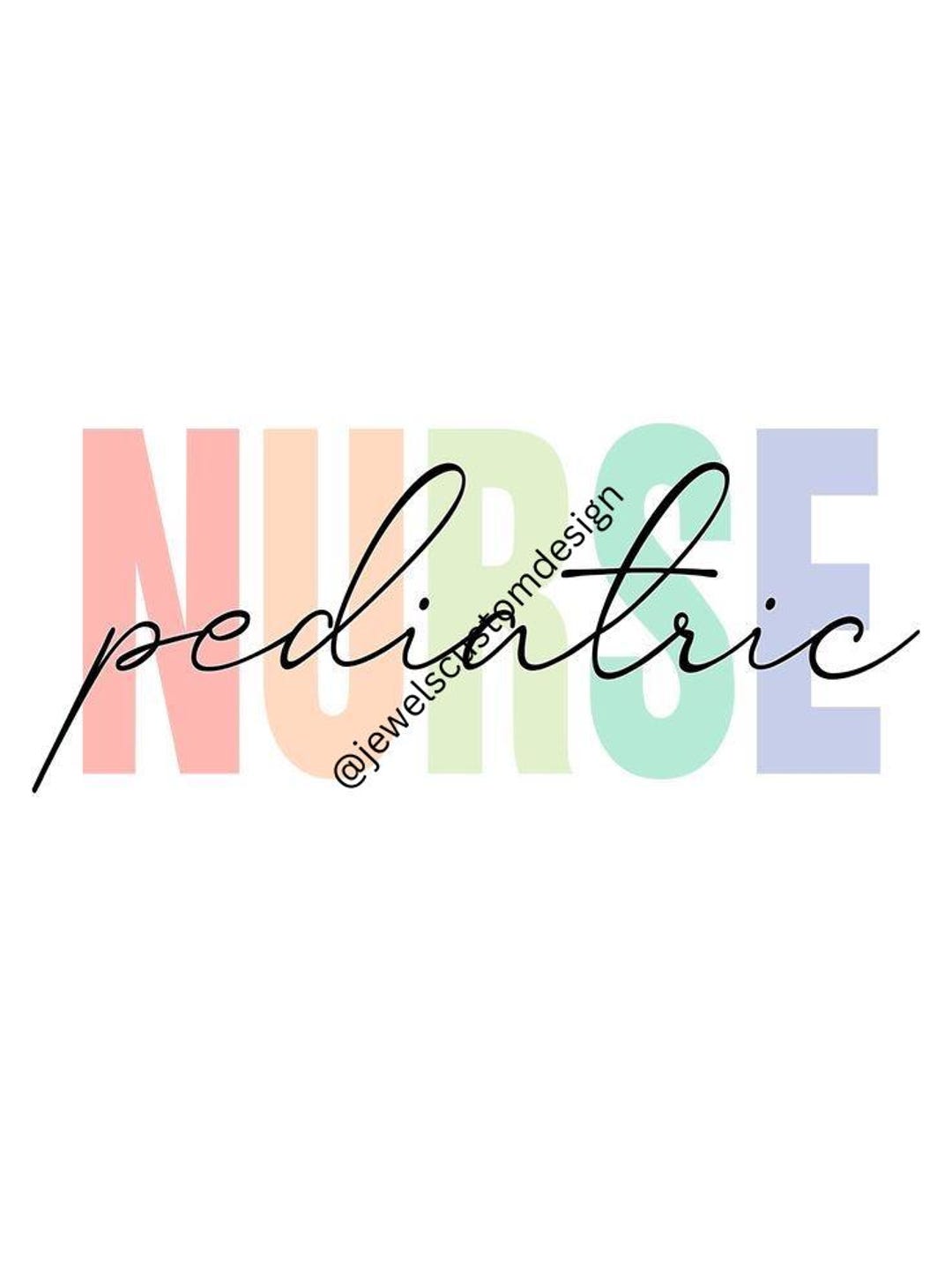 Pastel Pediatric Nurse Cursive PNG - Etsy