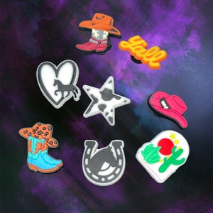 Random 8 Pc Cowgirl Croc Charms