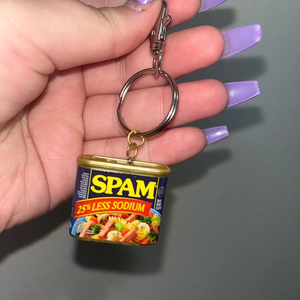 Mini llavero de comida spam