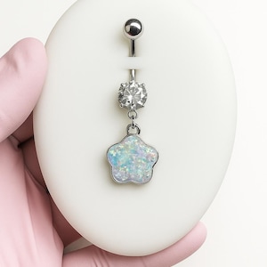 Colorful Opal Belly Ring