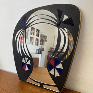 Special Mid Century Mirror / Mosaic in the shape of a woman&#39;s head 50s 60s Mid Century Vintage