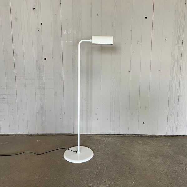 ABO Randers floor lamp made of metal in white 70s Mid Century Vintage