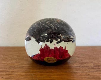 Wolf Kristall Briefbeschwerer / Paper weight / Glaskunst von Helbsing 70er Mid Century Vintage