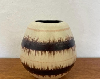 Reserved for A. Vintage East German Fat Lava Vase. VEB