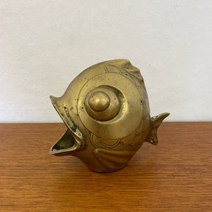 Brass Fish Ashtray 60s Mid Century Vintage