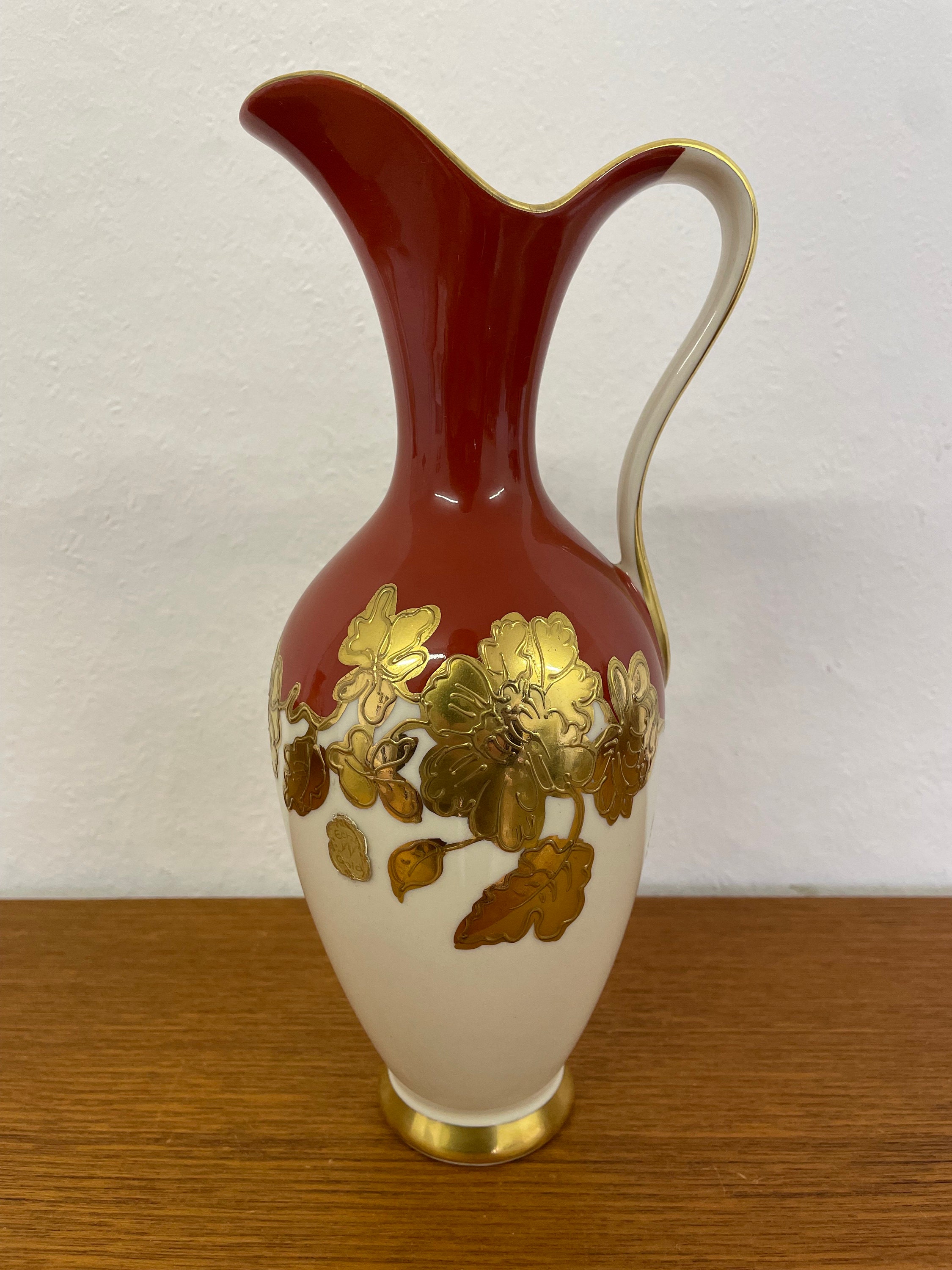 【ドイツ アンティーク 花瓶 希少 美品】BAVARIA ババリア 24金 薔薇 ドイツ アンティーク 花瓶 希少 美品】BAVARIA ババリア 24金