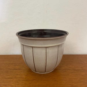 Flowerpot / planter made of ceramic in brown Made in West Germany 70s Mid Century Vintage