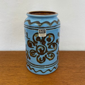 Bay ceramic vase in blue 70s Mid Century Vintage