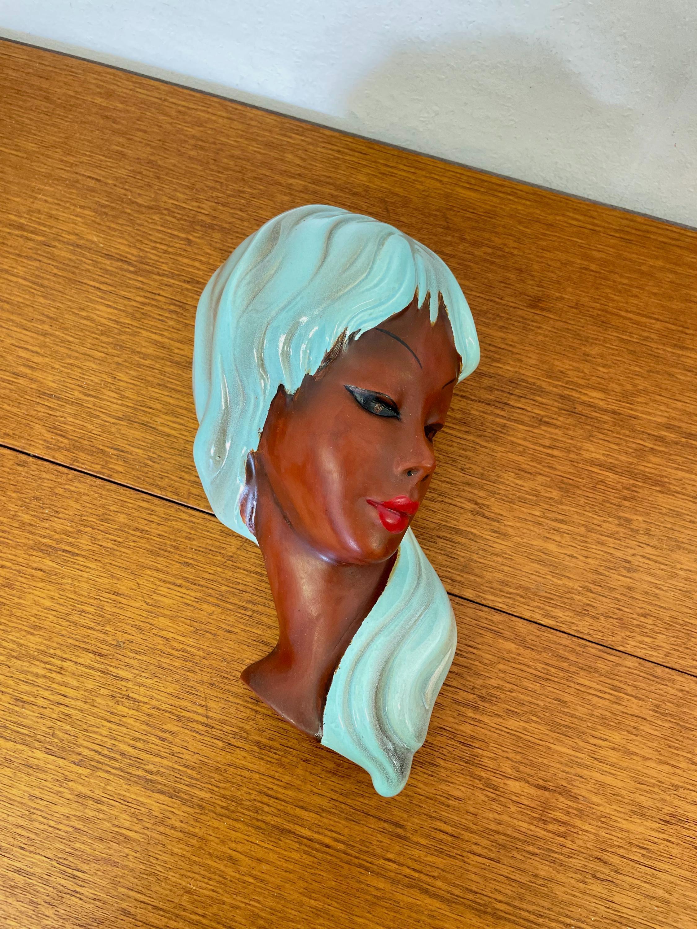 アンティーク　Cortendorf社WallMask陶磁器壁飾り　赤いリボンの子 Cortendorf Wall Mask - Etsy
