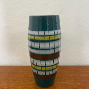 Blue-green ceramic vase 60s 70s Mid Century Vintage
