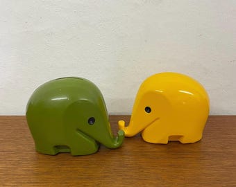 Tirelire éléphant C4 jaune luigi colani Dresdner Bank 1970