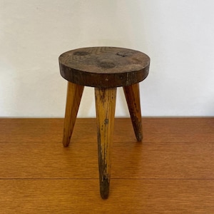Brutalism flower stool / small table made of wood 50s 60s Mid Century Vintage