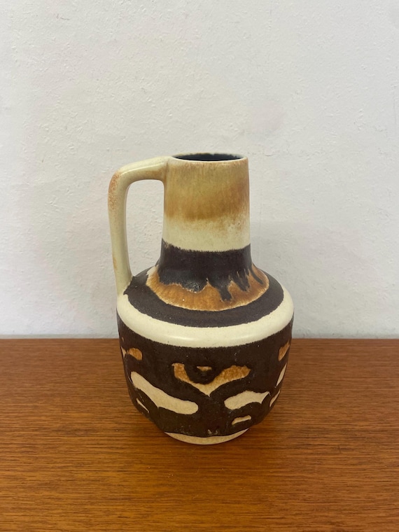 VEB 花瓶 4073 陶器製 茶色 東ドイツ製 60年代 70年代 ミッド
