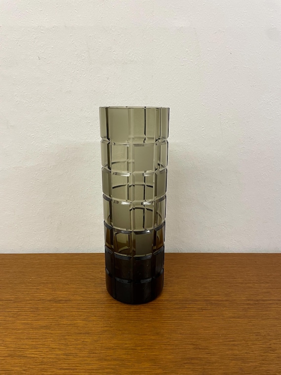 ローゼンタールの花瓶、無垢ガラス/スモークガラス製、ブラウングレー