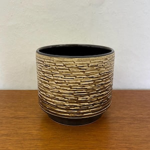 Mid Century Dümler & Breiden flowerpot / planter 715 13 made of ceramic in brown 70s Vintage