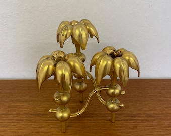 bougeoir vintage Nagel Palm / chandelier plaqué or palmiers Hollywood Regency années 70 Mid Century