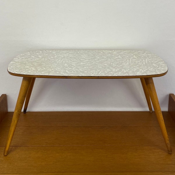 Mid Century Blumenhocker / Blumenbank aus Holz 70er Jahre Tischchen Vintage
