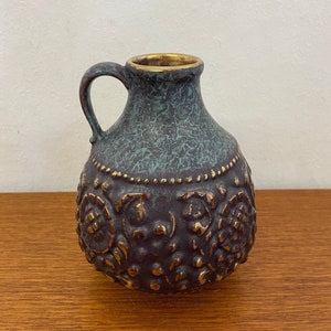 Jasba vase / jug 1633 15 made of ceramic in blue with gold Made in West Germany 60s Mid Century Vintage