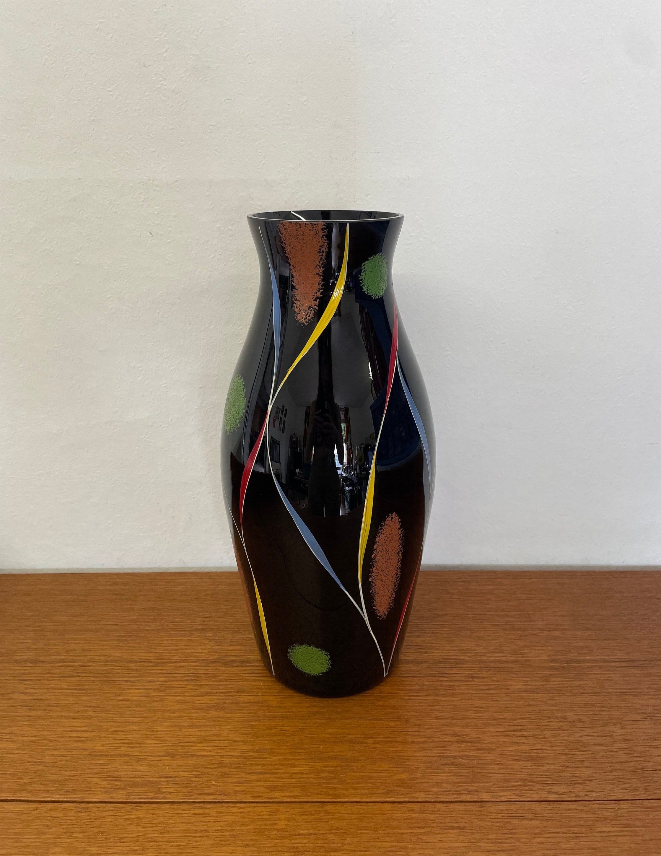 黄色、赤、青、緑の60年代ミッドセンチュリーヴィンテージの黒と