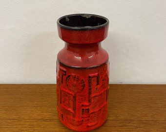 Rote Vase von Bay Keramik 953-20 Made in West Germany 60er Mid Century Vintage