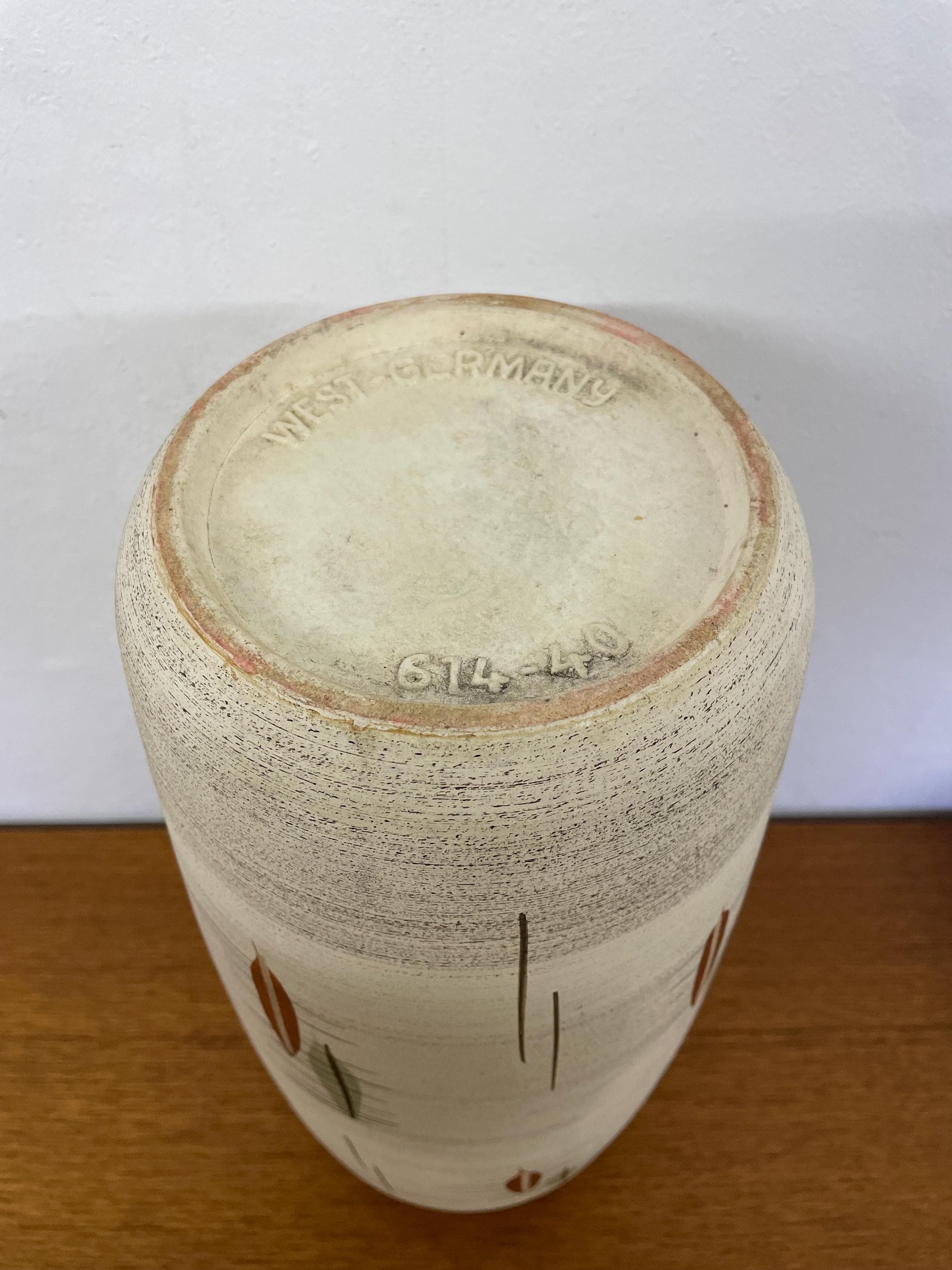 Large Bay Ceramic Vase 614 40 Made in West Germany 50s 60s Mid
