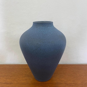 Blue Fat Lava Ceramic Vase 60s 70s Mid Century Vintage