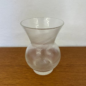 Small vintage swirl vase made of glass 70s Mid Century